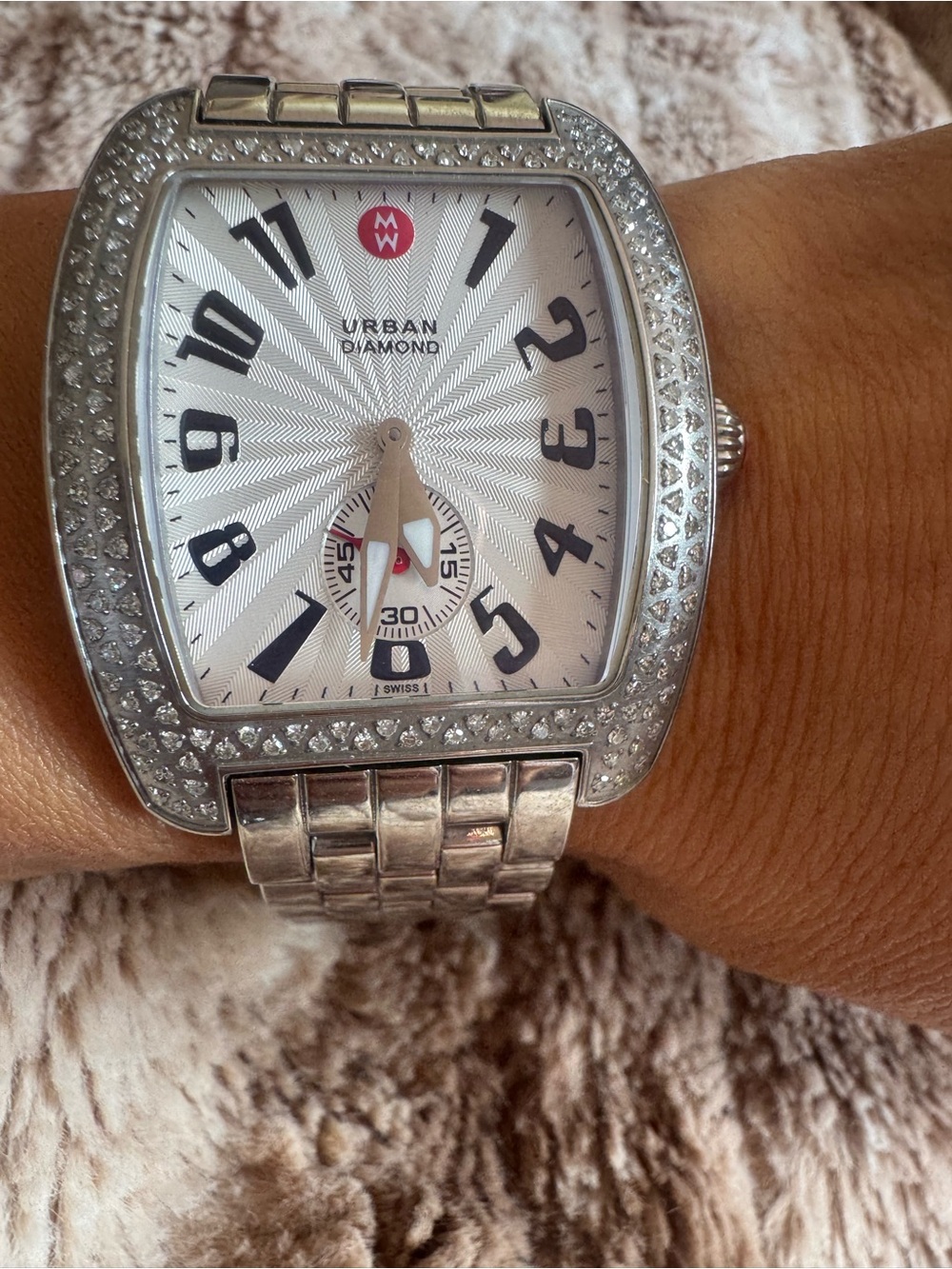 Michele Urban Diamond Swiss Watch – 1.27 CT TW Diamond Bezel – Stainless Steel - Picture 6 of 15